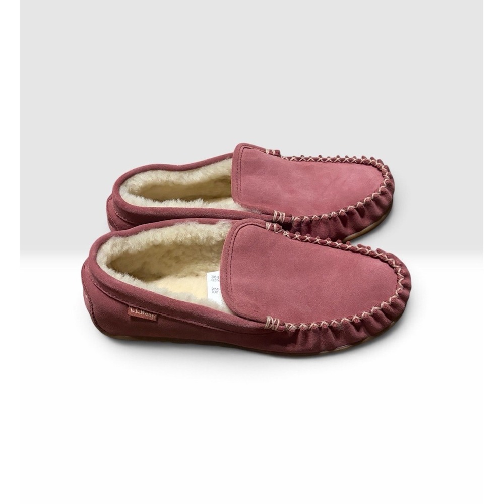 New No Box LL Bean Womens 10 Wicked Good Venetian Mocassin Shearling Pink